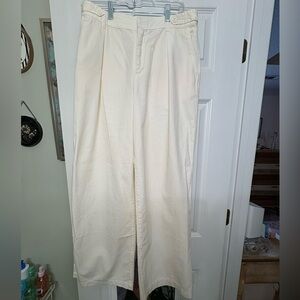 Lucky Brand Women’s Cream Wide-Leg Chinos